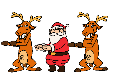 Dancing Santa and Reindeer